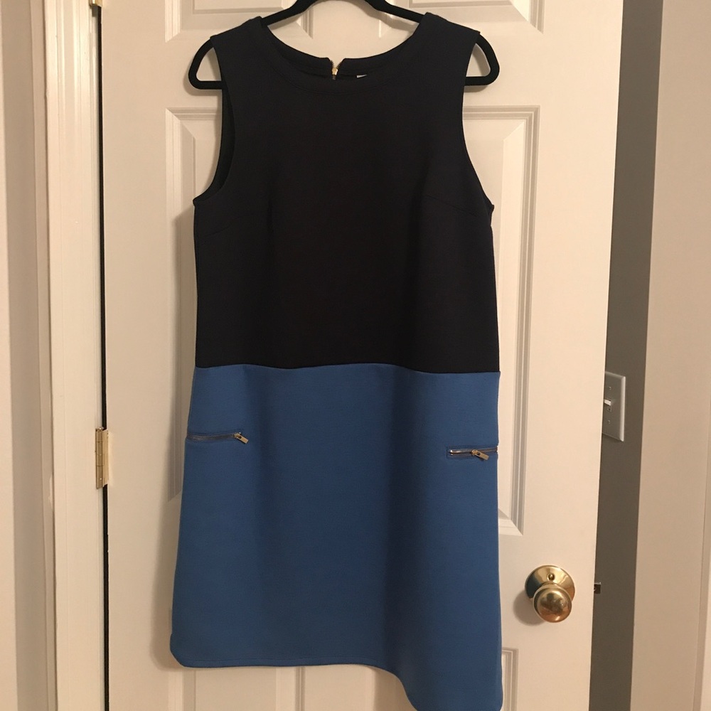 Color block navy blue and light blue dress (NEW)
